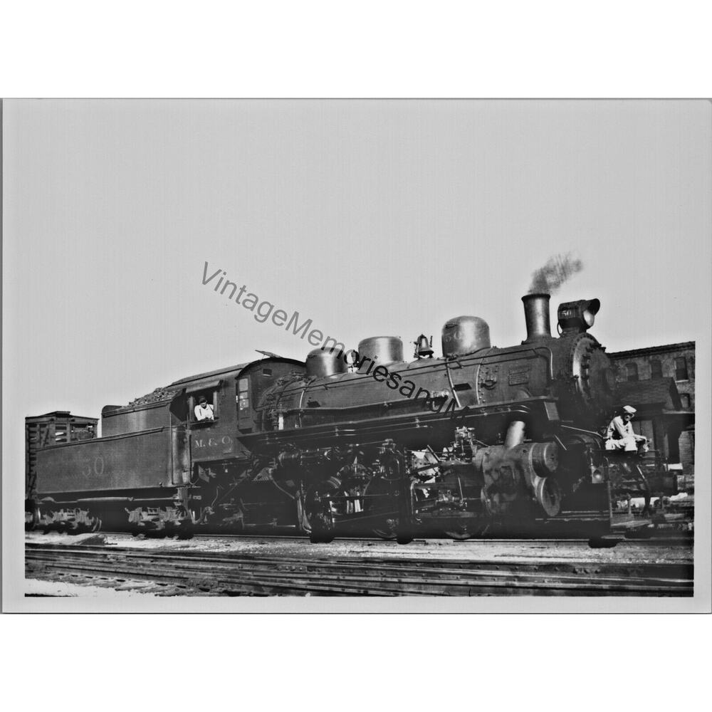 Vtg Mobile & Ohio Railroad M. O. 50 Steam Locomotive 5"x7" Real Photo T2-532